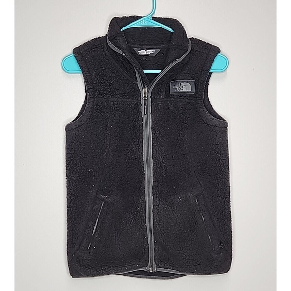 The North Face Vest Osito Womens Size XS Full Zip Fuzzy Fleece Black Vest EUC